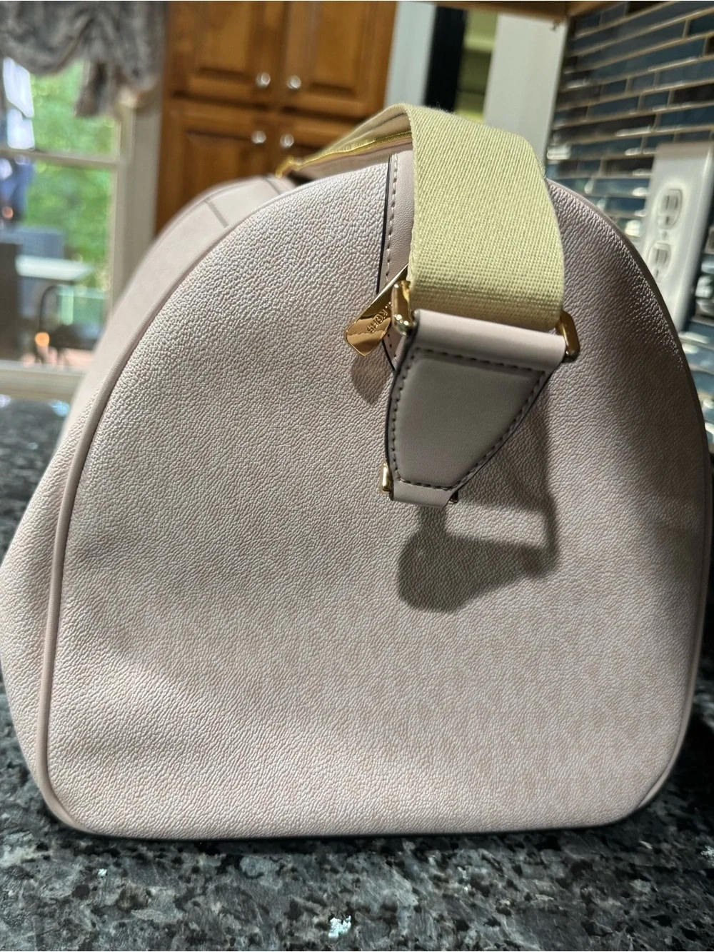 Michael Kors Blush Pink Logo Travel Duffel with Gold Hardware